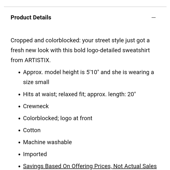 ARTISTIX COLORBLOCKED LOGO DETAILED CROP SWEATER - Picture 4 of 4